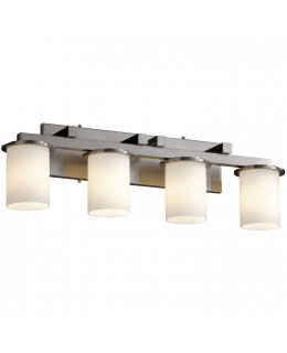 Justice Design FSN-8774-10-OPAL-NCKL Dakota Fusion Opal Bath Bar 